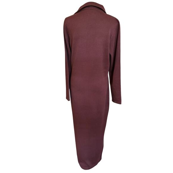 EUC VTG Peruvian Connection Maroon 100% Pima Cotton Sweater Dress Size M Preppy - Picture 7 of 9